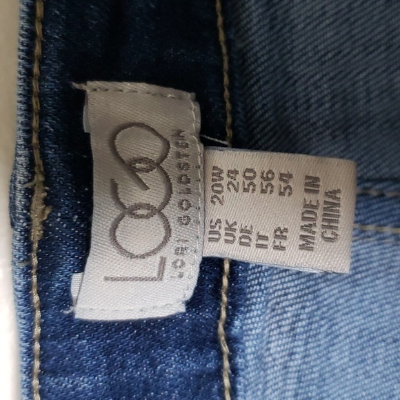 Logo by Lori Goldstein cropped bootcut jeans, medium wash, women's size 20W - Picture 5 of 10